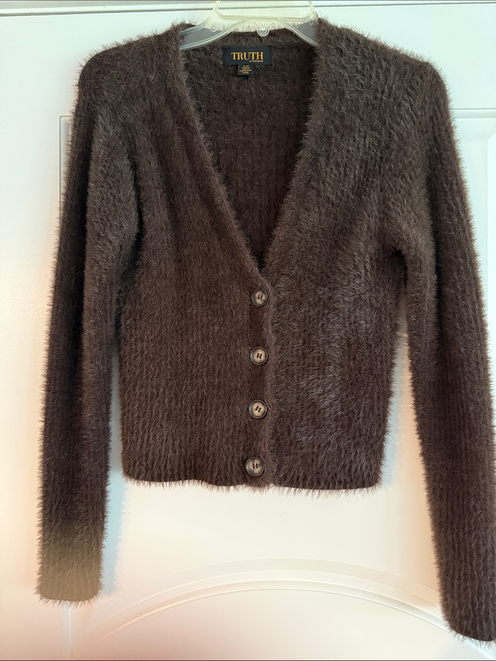 Fall Fuzzy Eyelash Sweater/Cardigan from TRUTH BY REPUBLIC EUC